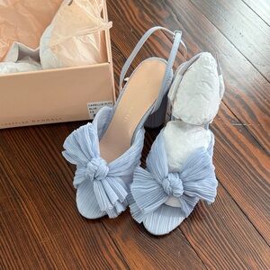 Loeffler Randall Camellia Blue Pleated Bow Heel